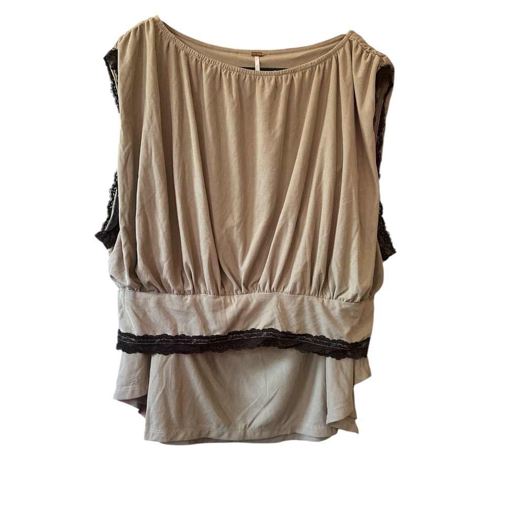 Free People Mini Mundet Skirt Set Beige NWT Womens Size XL Lace Detail - Picture 4 of 6